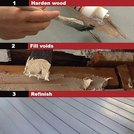PC-Products PC-Woody Wood Repair Epoxy Paste, Two-Part 12 oz, and PC-Petrifier Wood Hardener 16 oz, Kit