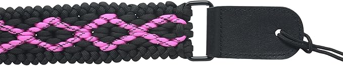 Ten Point Gear® 550 Paracord Guitar Strap - Full Grain Leather Ends for Music Playing Comfort, Stability, and Durability.