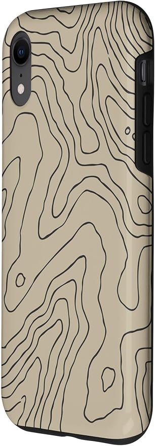 Coyote Country Guide Lines Topographical Contour Map Case for iPhone XR