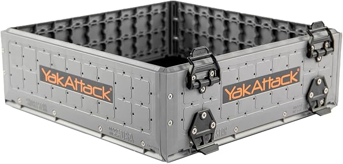YakAttack ShortStak Upgrade Kit for BlackPak Pro | 16" x 16" – Battleship Grey | Stackable Kayak Crate Add-On with GridLoc Panels & Hardware | Not Standalone | Made in USA