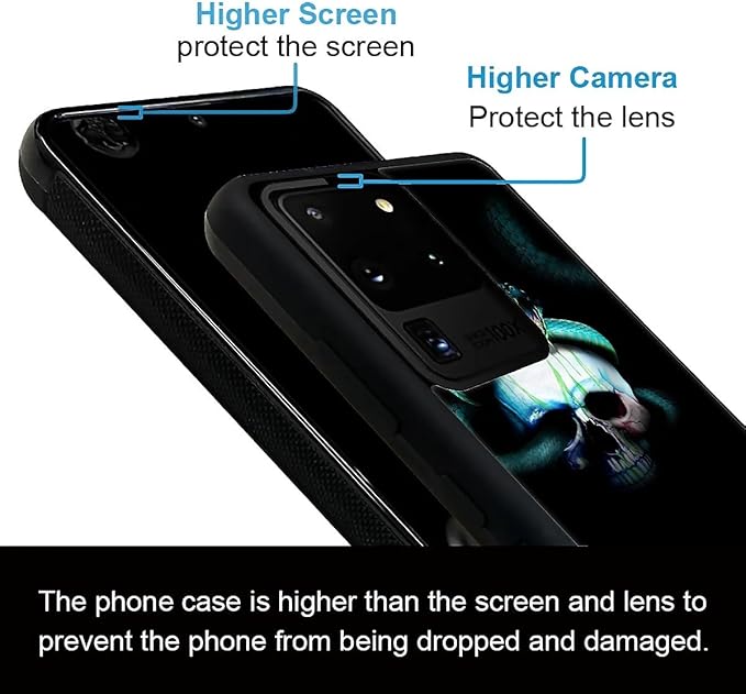for Samsung Galaxy S20 Ultra Case, Skeleton Winding Snake Pattern Graphic Design Girl Boy Soft Silicone Hard Acrylic Shock Protection for Samsung Galaxy S20 Ultra
