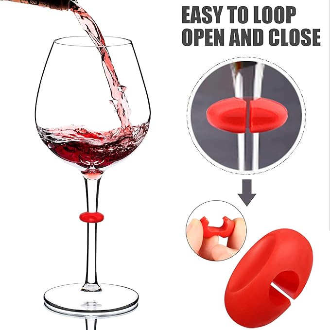 Floating Wine Glasses for Pool with Charms Tags, Shatterproof Poolside Wine Glasses, Floating Cup With Stem, Drinking Glasses for Pool, Unbreakable Wine Cup & BPA-free (16 Oz, Set of 2)
