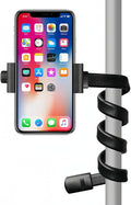 Adjustable Gooseneck Phone Holder - Suitable for Phone Holder for mic Stand，Baby Strollers, Treadmills, Shopping carts, Bicycles, Cars, Boats, and Golf carts