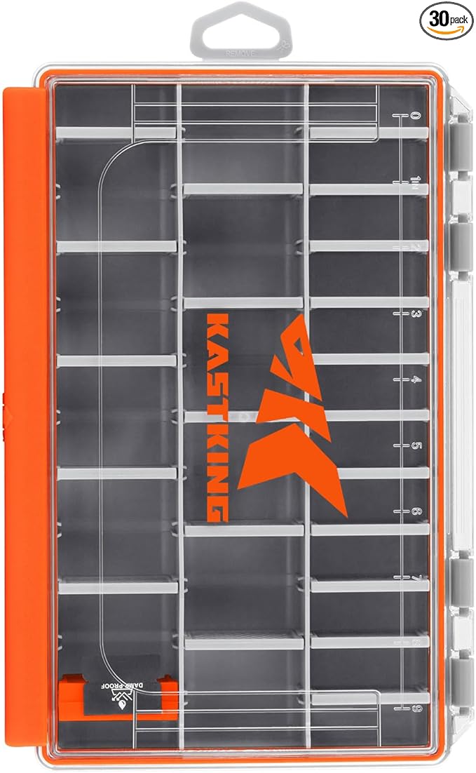 KastKing HyperSeal Waterproof Fishing Tackle Box, Waterproof 3600 and 3700 Tackle Trays, Organizer with Removable Dividers, Lure Box and Terminal Tackle Storage