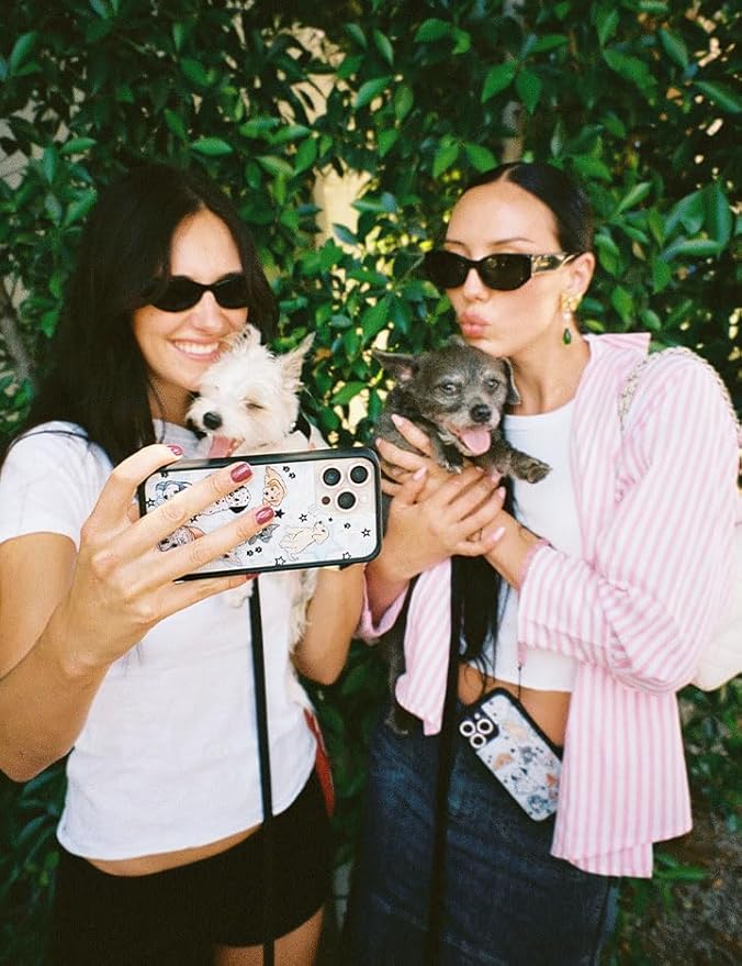 Wildflower Cases - Compatible with iPhone 13 Pro | Protective Black Bumper, 6.5ft Drop Test Certified, Women Owned Small Business | Blue, Dogs, White, Animals, Trendy, Cute | Puppy Party
