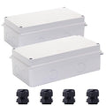 Electrical Box, Outdoor Waterproof Box IP65 Junction Box with Reserved Holes,ABS Plastic Project Box Power Cord Enclosure White 2Pcs 7.9 x 3.4 x 2.8 inch(200x100x70mm)