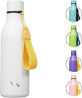 Konokyo Insulated Water Bottle with Strap,18 oz Double Wall Stainless Steel Vacuum Bottles Metal Water Flask,White