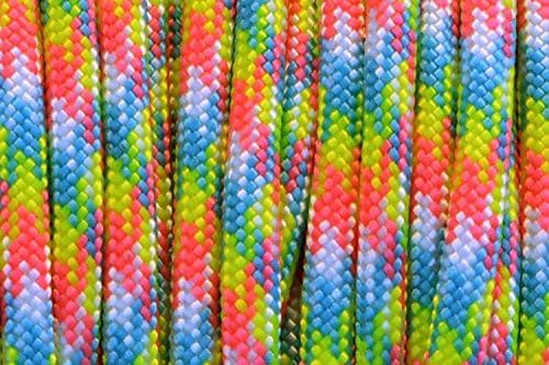 BORED? PARACORD! 550 lb Paracord – Ideal for Crafting, DIY Projects, Camping, Military & Active Outdoors – 300+ Colors – Tactical Parachute Cord Type III – Strong - Birthday Cake 50 Feet