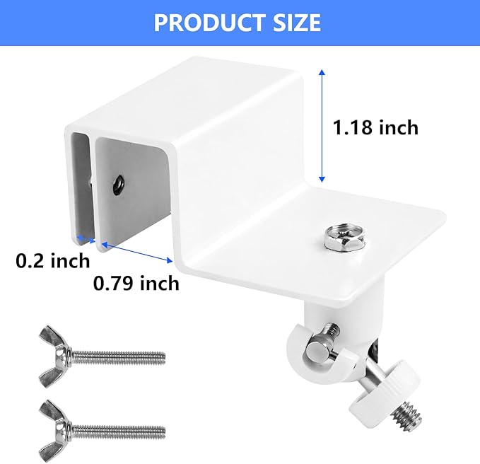2Pack Gutter Mount Compatible with eufy Security SoloCam S220/C210, eufyCam 2C/2C Pro/S3 Pro, 3/S330, 2/2 Pro, 3C/S300, 360°Adjustable Weatherproof Mounting Bracket for Eufy Security Camera - White