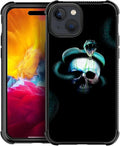 for iPhone 15 Plus Case, Skeleton Winding Snake Pattern Graphic Design Girl Boy Soft Silicone Hard Acrylic Shock Protection for iPhone 15 Plus