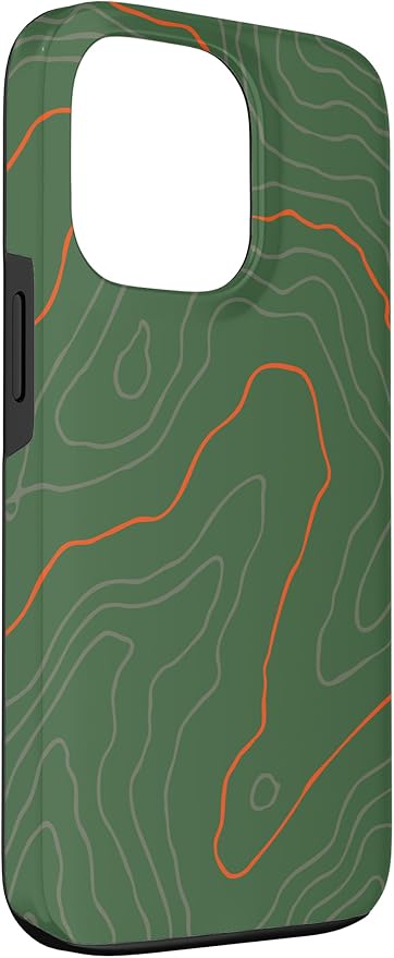 Backcountry Topo Guide Orange Lines Topographical Map Case for iPhone 13 Pro