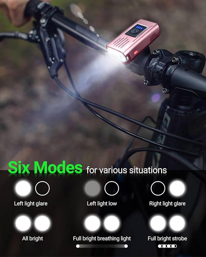 Victoper Bike Light, High Lumens Super Bright Bicycle Lite, 6+4 Modes USB Rechargeable Bike Headlight & Taillight Set, Waterproof Safety Bike Front & Rearlight for Road, Mountain, Night Riding