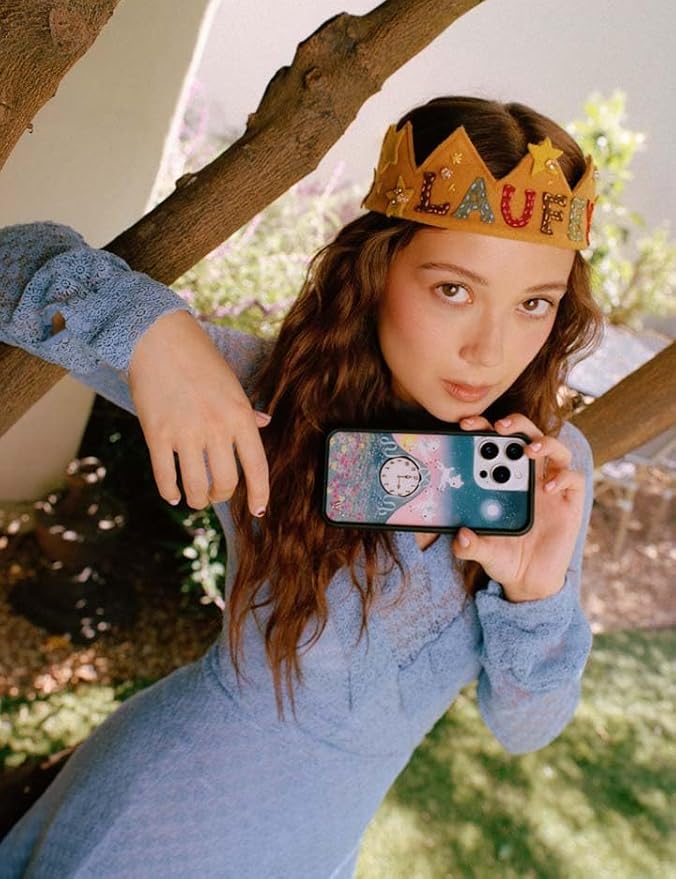 Wildflower Cases - Compatible with iPhone 13 Pro | Protective Black Bumper, 6.5ft Drop Test Certified, Women Owned Small Business | Floral Clock Ribbon Aesthetic Trendy Cute | Collab - Laufey