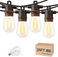Svater Outdoor String Lights LED 25 FT, Patio Lights for Outside Waterproof IP65 with Shatterproof LED Bulbs, Cafe Bistro Backyard Balcony Hanging Light Warm White