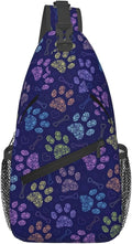 Dog Paw Sling Bag For Women Men Cute Footprint Backpack Crossbody Shoulder Bag Sling Backpack Chest Bag Travel Hiking Casual Sport Daypack