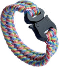 Parachute Cord Bracelets Trilobite Weaved Paracord Bracelet with Side Release Buckle 8.7 inch Black Bracelet for Men Women 1 Set