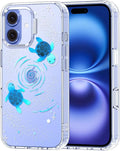 MOSNOVO Case for iPhone 16, [Buffertech 6.6ft Military-Grade Drop Protection] [Anti Peel Off Tech] Clear TPU Bumper Phone Case Cover Design - Space Turtle