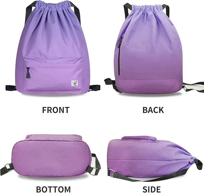 Waterproof Drawstring Bag, Gym Bag Sackpack Sports Beach Backpack for Men Women