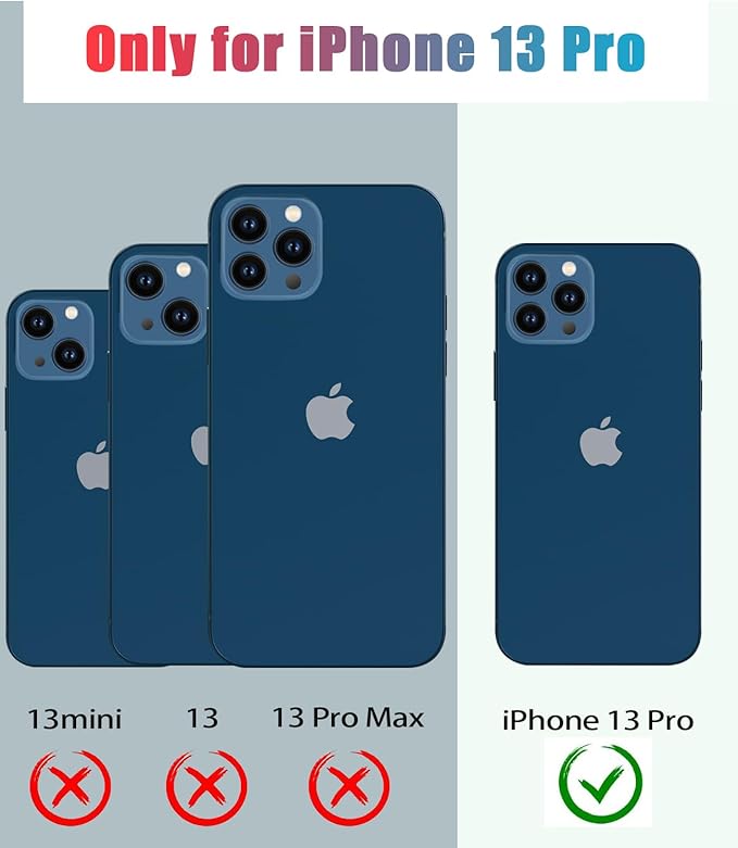 for iPhone 13 Pro Case Waterproof Shockproof Dustproof Full-Body Sturdy with Camera Lens Protector and Built-in Screen Protector,Underwater Full Sealed Cover Protective for iPhone 13 Pro
