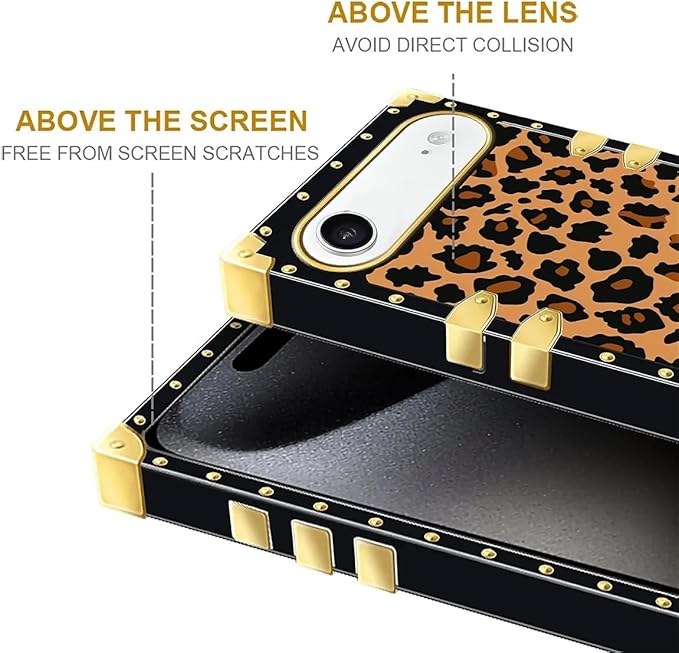 for iPhone 17 Air Case Luxury Golden Decoration for Girl Women Soft TPU Shockproof Protective Hard PC Back for iPhone 17 Air Crazy Pattern Brown Leopard Texture