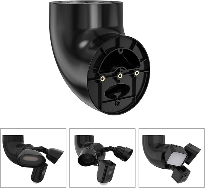Eave Mount for Ring Floodlight Cam Wired Pro & (2nd Gen) / Plus, Ring Smart Lighting Floodlight Wired, Blink Wired Floodlight Camera, Wyze Flood Light Cameras V2/ Pro, and Roku Flood Light Cam - Black