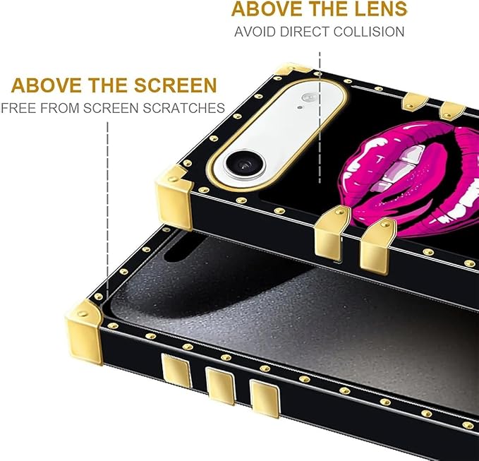 for iPhone 17 Air Case Luxury Golden Decoration for Girl Women Soft TPU Shockproof Protective Hard PC Back for iPhone 17 Air Crazy Pattern Black White Red Slap Sexy