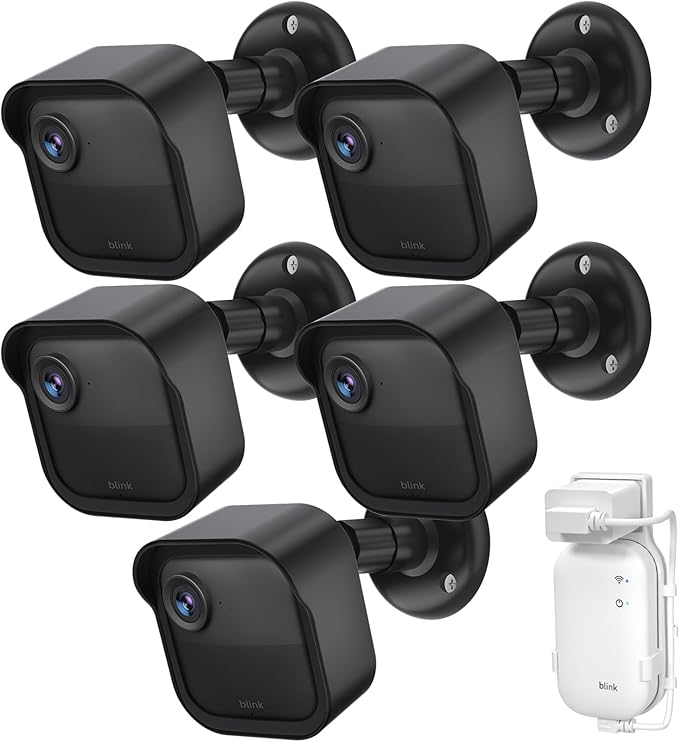 Blink Outdoor Camera Wall Mount Compatible with 2K+ & 4th Gen,3 Pack Weatherproof Protective Housing,360 Degree Adjustable with Blink Sync Module Core Outlet Mount for Blink Camera System