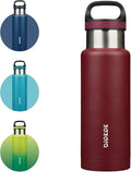 BJPKPK Insulated Water Bottle 18OZ Stainless Steel Water Bottle with Handle Double Walls Vacuum Insulated BPA Free Flask, Deep Red