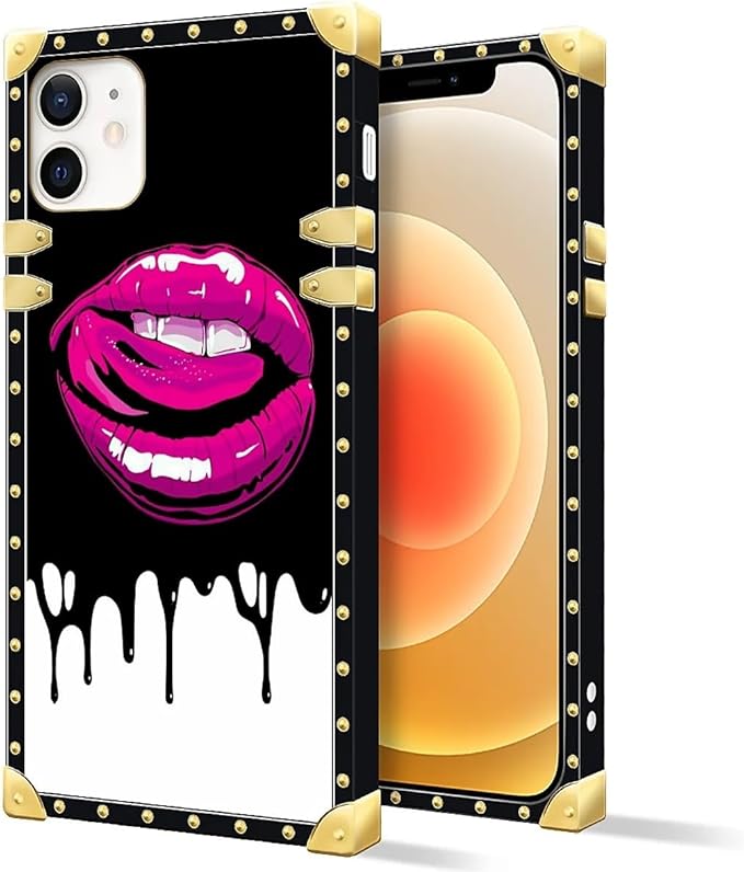 Compatible with iPhone 11 Case, Black White Red Slap Sexy Luxury Golden Decoration for Girl Women Soft TPU Shockproof Protective Hard PC Back for iPhone 11