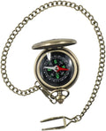 Pocket Compass with Hanging Chain, Vintage Zinc Alloy Flip Cover Compass Pocket Watch, Outdoor Mountaineering Navigation Tool for Hiking Camping