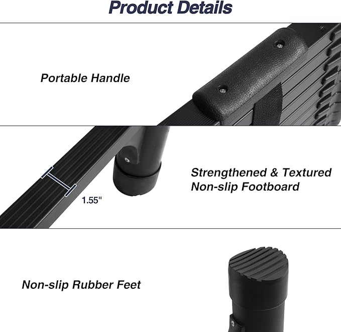 BOCOM 12.5 FT Aluminum Telescoping Ladder, Lightweight Multi-Purpose Collapsible Extension with 2 Triangle Stabilizers, Heavy Duty 330 lbs Max Capacity, Ideal for Home, RV, and Outdoor Work Black