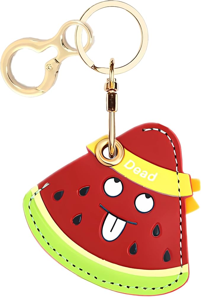 Leather Keychain Holder Case Compatible with AirTag,Cute air tag Cover with Keychain Ring,GPS Tracker Case for Keys