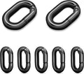 10Pack 5/8 Inch Small Oval Carabiner, Metal Spring Tiny Carabiner Clips for Paracord Keychain Lanyard, Car Key Rings, Dog Tag Clip, Pets Collar Buckles, Purse Keychain Replacement (GunBlack)
