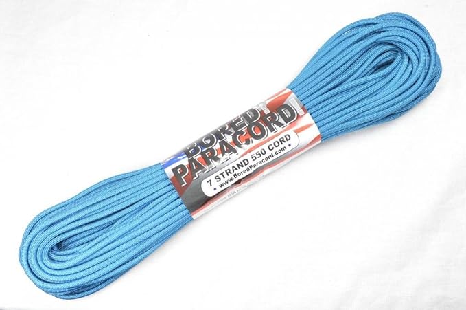 BORED? PARACORD! 550 lb Paracord – Ideal for Crafting, DIY Projects, Camping, Military & Active Outdoors – 300+ Colors – Tactical Parachute Cord Type III – Strong - Caribbean 50 Feet