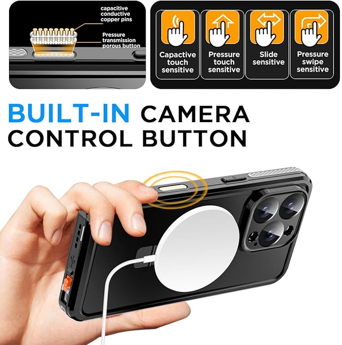 AICase Magnetic for iPhone 16 Plus Case Waterproof Magsafe[Ring Invisible Stand & Screen Protector][IP68 Underwater][Dropproof][Dustproof][Real 360] Shockproof Protective Phone Case 6.7''2024
