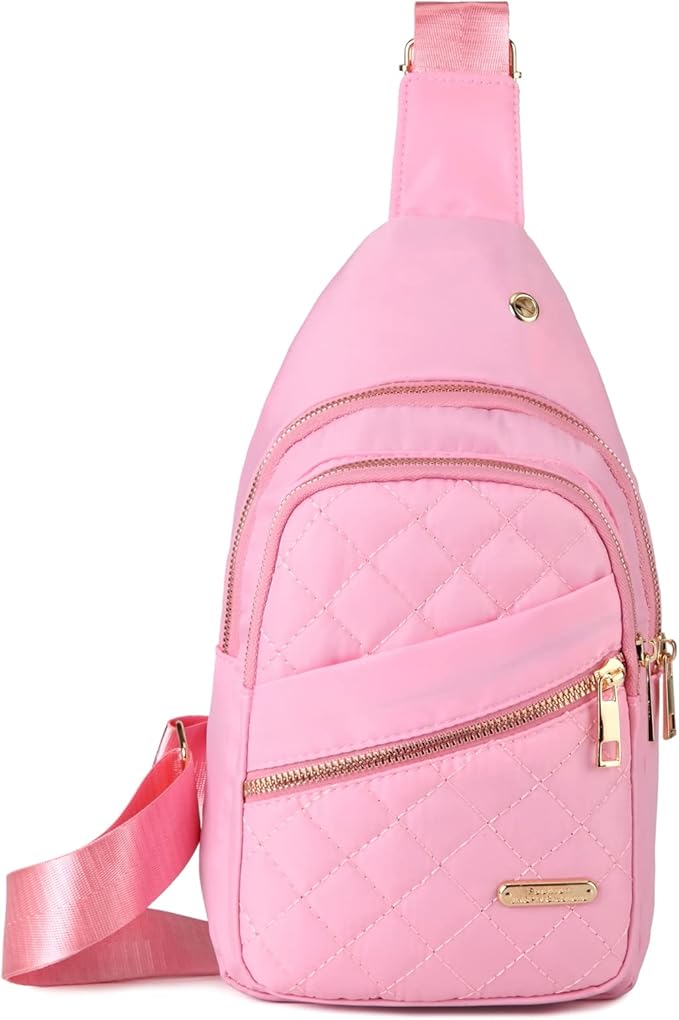 AOSTIHOT Crossbody Small Sling Backpack Sling Bag for Women, Chest Bag Daypack Crossbody for Travel Sport Running Hiking Pink