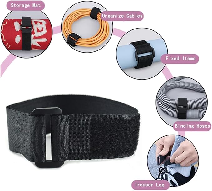 12 Pack (16 x 1 Inch) Reusable Fastening Cable Ties and Cable Straps,Adjustable Multi-Purpose Hook and Loop Straps Nylon Cable Ties Organizer Fastener Management Wire Straps