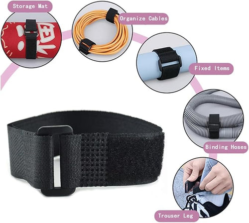 10 Pack (20 x 1 Inch) Reusable Fastening Cable Ties and Cable Straps,Adjustable Multi-Purpose Hook and Loop Straps Nylon Cable Ties Organizer Fastener Management Wire Straps