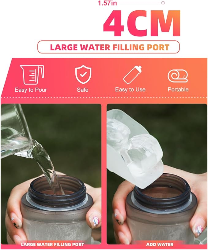WRELS Collapsible Soft Flask Water Bottle for Outdoors,Folding Collapsible Running Flask for Cycling Marathon Trail Race