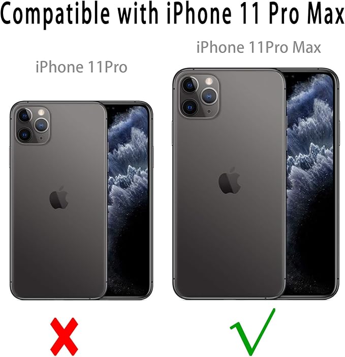 Waterproof Phone Case Compatible with iPhone 11 Pro Max, IP68 Waterproof Shockproof Dust-Proof Phone Case with Built in Screen Protector, Full Body Protective Case (Black, iPhone 11 Pro Max)