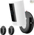 2 Pack Adhesive Wall Mount Bracket for Ring Indoor Cam,Strong VHB Stick On,No Drilling Camera Mount for Ring,Two Ways Installation with Tape and Screws-Black