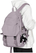 coowoz College Backpack Waterproof Black College Bags For Women Lightweight Travel Rucksack Casual Daypack Laptop Backpacks For Men Women(Pink Purple)