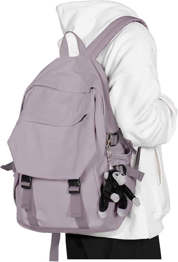 coowoz College Backpack Waterproof Black College Bags For Women Lightweight Travel Rucksack Casual Daypack Laptop Backpacks For Men Women(Pink Purple)
