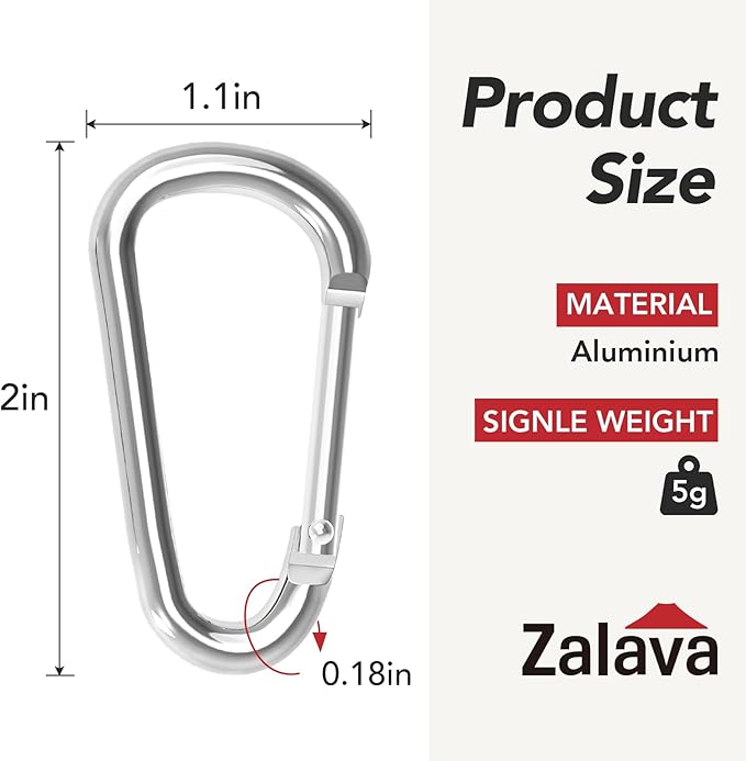 24pc Aluminum Carabiner Clip D Ring, Keychain Spring Hook,Small Carabiners Set for Outdoor Camping Fishing Hiking Car