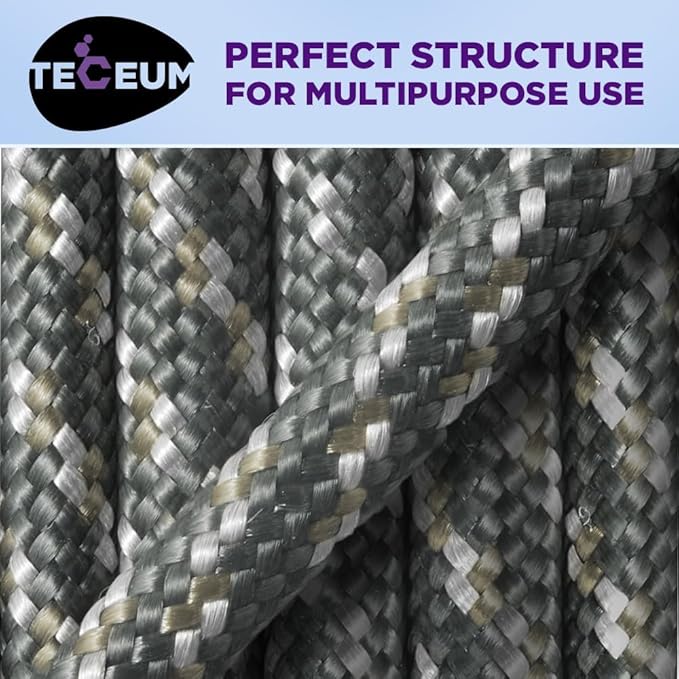 TECEUM Reflective Paracord Rope 1000 – 1000ft/200ft/100ft/50ft – 40+ Colors – Glow in The Dark – para Cord – Utility Rope for Survival, Hunting & Camping Gear – Nylon String, Camping Rope, Tent Cord