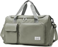 Suruid Sports Gym Duffel Bag with Shoes Compartment and Dry Wet Separated Pocket for Men and Women - Overnight Weekender Training Handbag Yoga Bag - Dark Gray