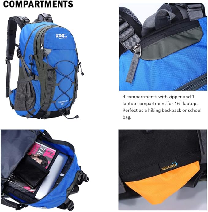 Diamond Candy Waterproof Hiking Backpack for Men and Women, Lightweight Day Pack for Travel Camping | Waterproof, Lightweight, for Travel Camping