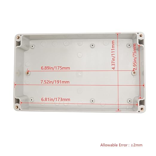 Project Box IP65 Waterproof Junction Box ABS Plastic Electrical Boxes DIY Electronic Project Case Power Enclosure White 7.87x4.72x2.2 inch (200 x 120 x56 mm)