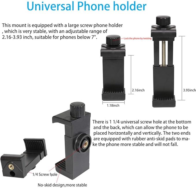Backpack Clip Mount with Phone Holder Accessories for GoPro Hero 13 12 11 10 9 8 7 6 5 Black Akaso Sony Action Camera and iPhone Samsung Smartphones,Outdoor First View Live Video Shooting