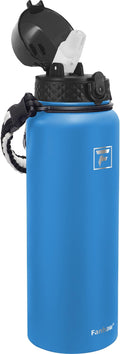 Fanhaw 40 oz Insulated Stainless Steel Water Bottle with Straw Lid, Leakproof Extra-Large Sports Bottle for Men & Women (Sky Blue)